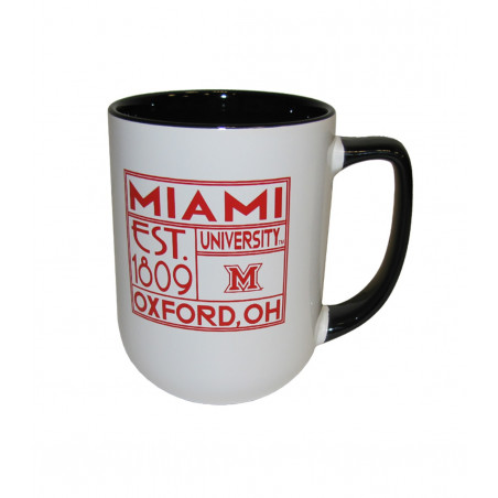 Miami University White & Black Café 17oz. Mug