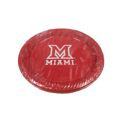 10 Pack Red Miami University Plates