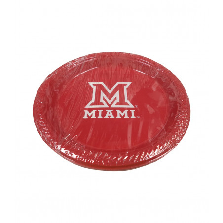 10 Pack Red Miami University Plates