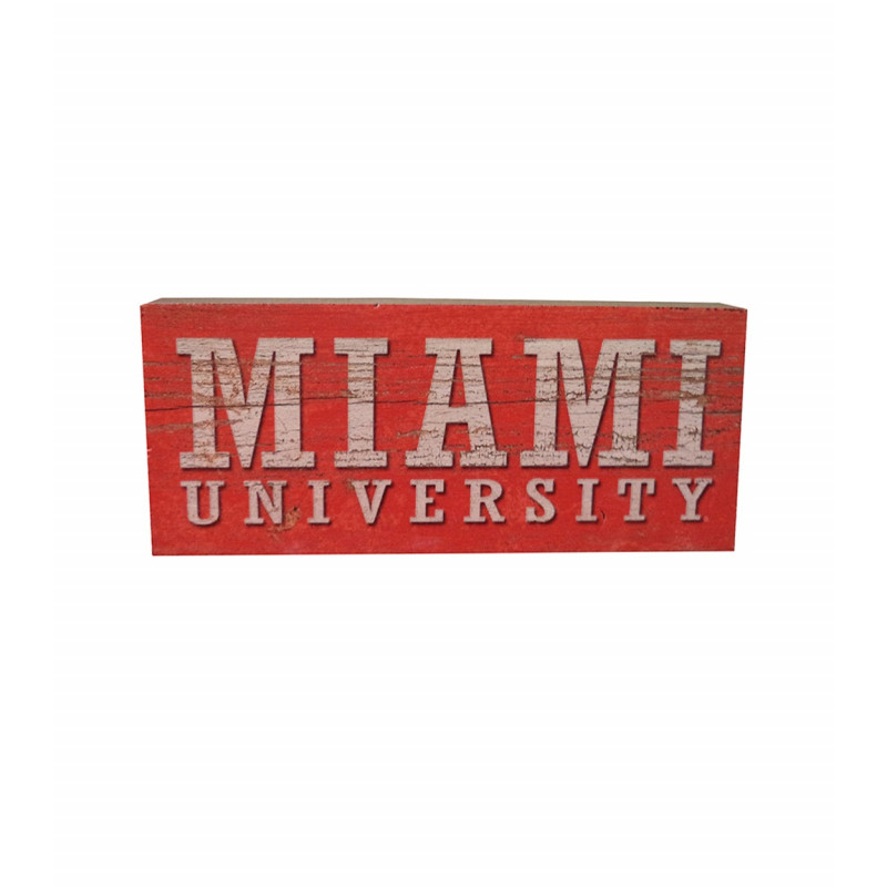 Miami University 6" x 2.5" Red Shelf Block
