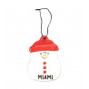 Miami Ceramic Snowman Ornament