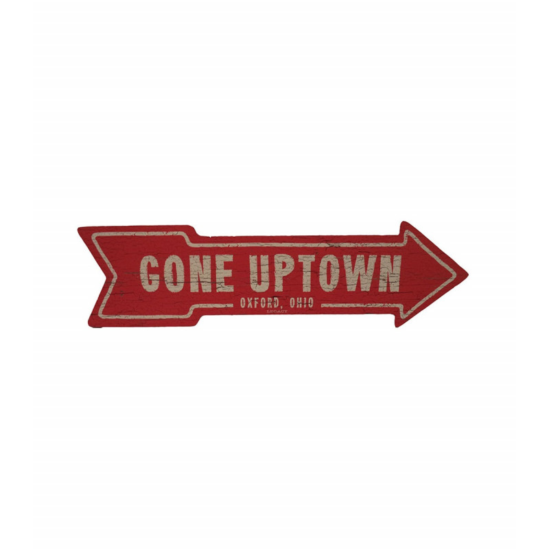 Wooden 'Gone Uptown' Oxford Arrow Sign