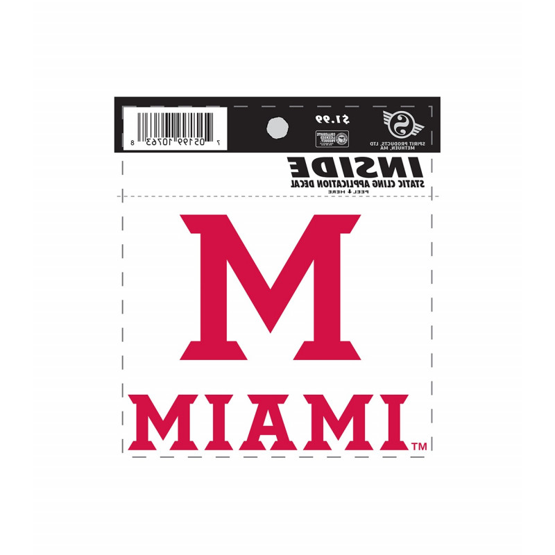 Miami University "Block M" Static Cling Decal