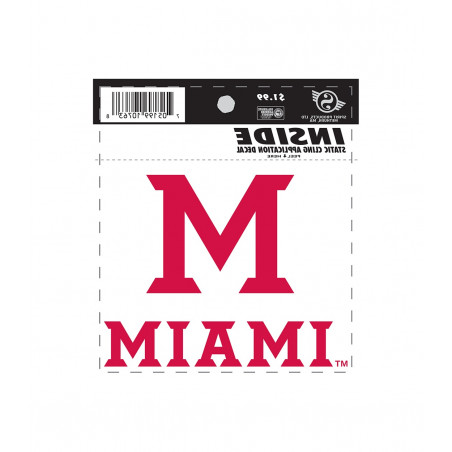 Miami University "Block M" Static Cling Decal