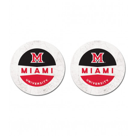 Miami University 2-Pack Stone Car Coasters