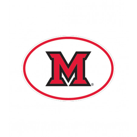 Miami University White Oval Automotive Decal