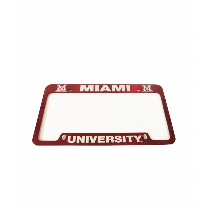 Red Miami University License Plate Frame