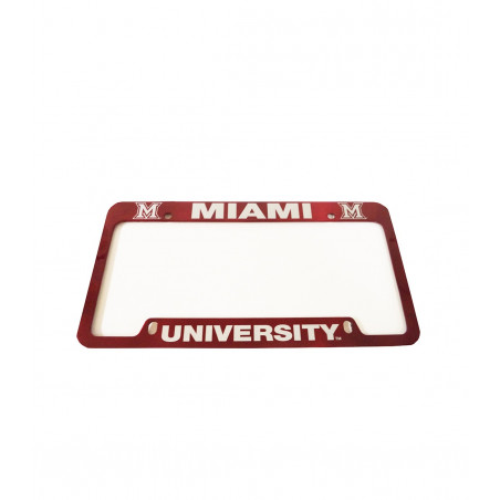 Red Miami University License Plate Frame