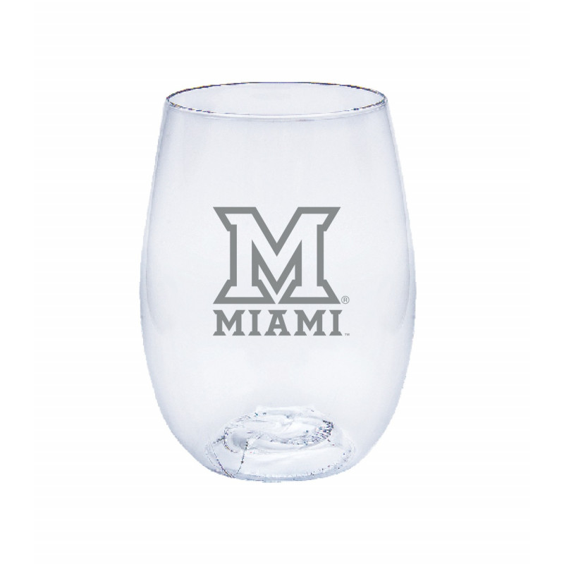 Miami University 16 oz. Plastic Wine Glass