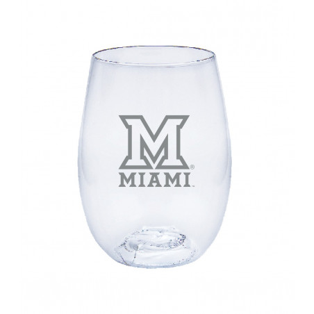 Miami University 16 oz. Plastic Wine Glass