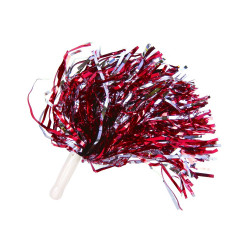 Miami Univeristy Red & Silver Shiny Cheer Pom