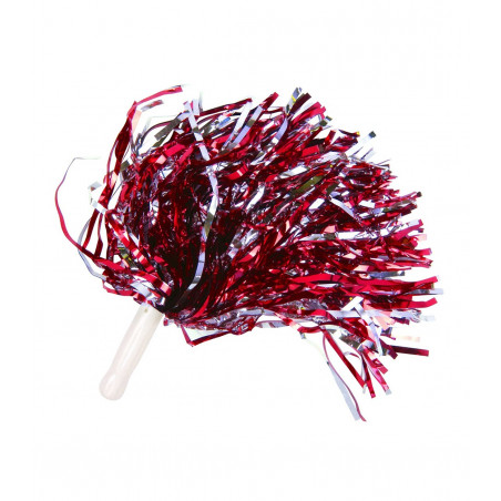 Miami Univeristy Red & Silver Shiny Cheer Pom