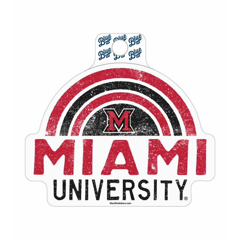 Miami University Black & Red Rainbow Sticker