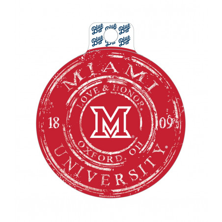 Miami University Faded Red Circle Sticker