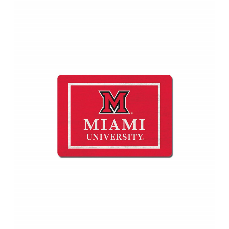 Miami University Red Wooden Magnet