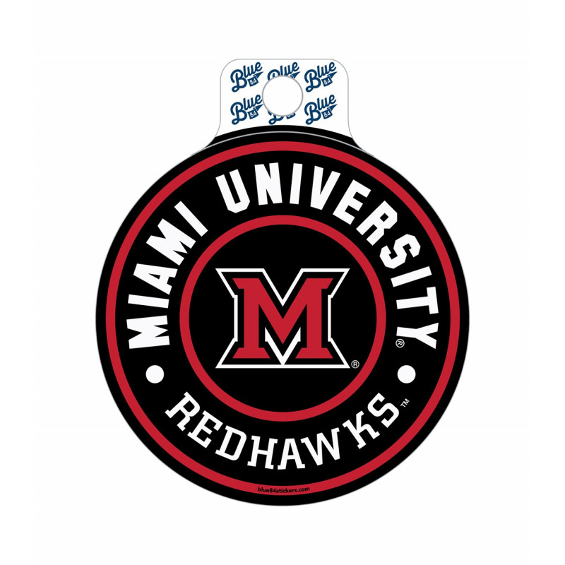 Miami University Redhawks Black Circle Sticker