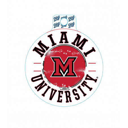 Miami University White Circle Sticker