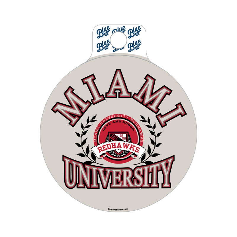Miami University White Olive Branch and Shield Sticker