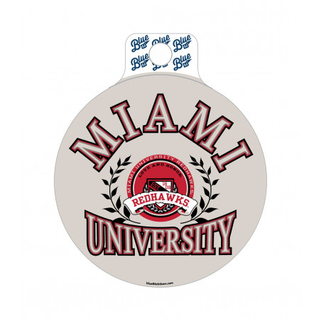 Miami University White Olive Branch and Shield Sticker