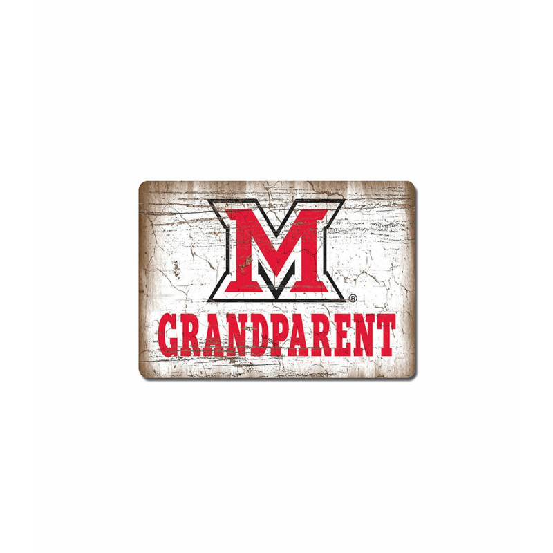 Miami University Wooden Grandparents Magnet