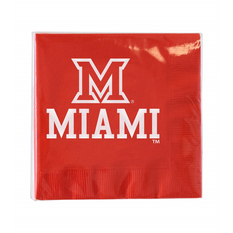 Red Miami University Drink Napkins