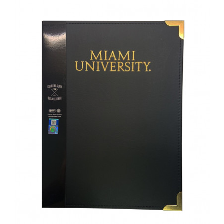 Miami University Black Padfolio with Gold Corners