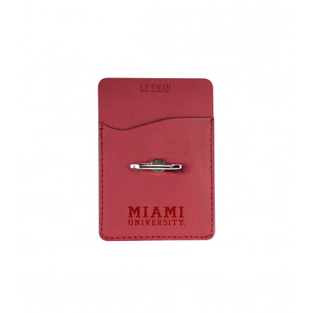 Red Miami University Cardholder Phone Stand