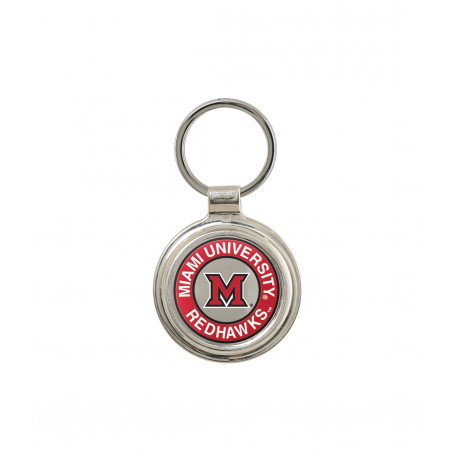 Miami University Round Red Key Tag