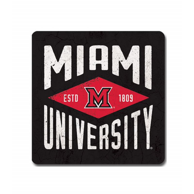 Miami University Black Diamond Style Coaster