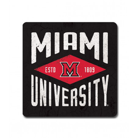 Miami University Black Diamond Style Coaster