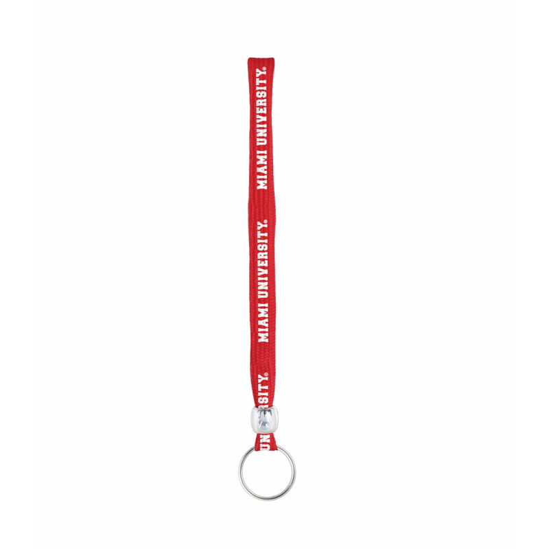 Red & White Miami University Key Strap