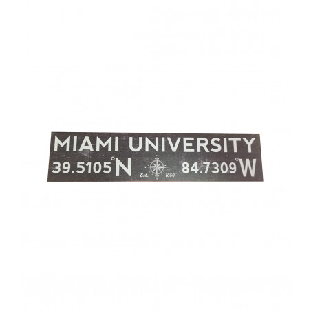 Miami University Coordinates 13"x3" Wooden Block