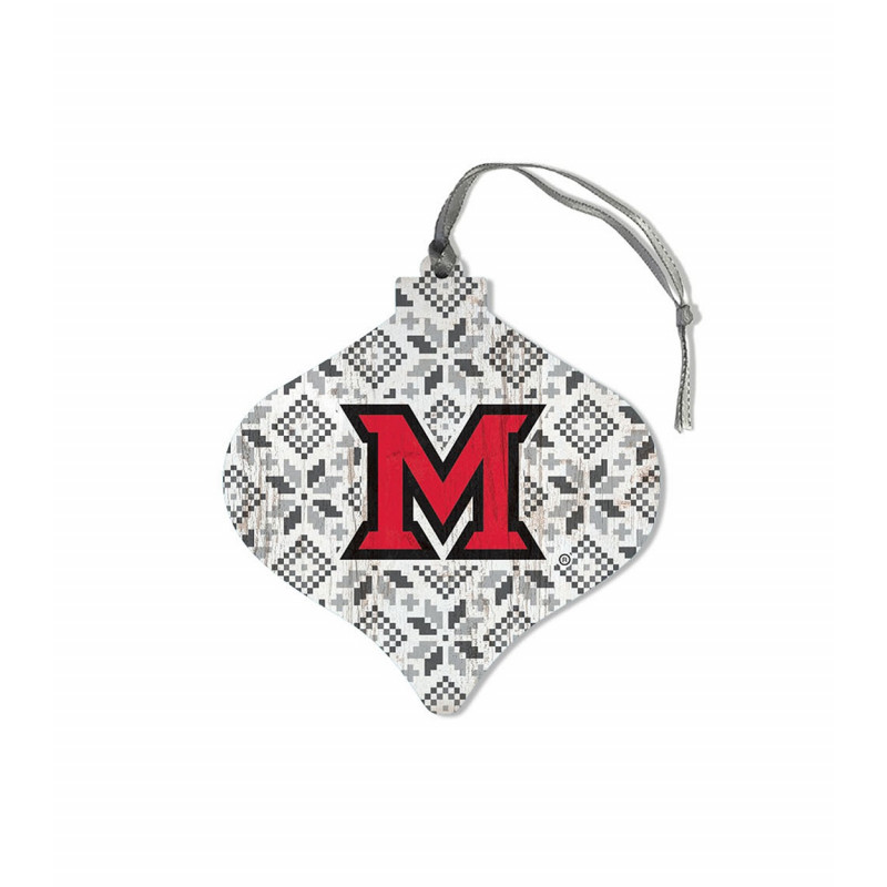 Bulb Ornament with Miami Block "M"