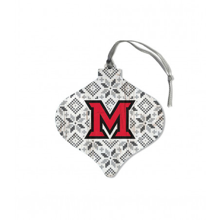 Bulb Ornament with Miami Block "M"