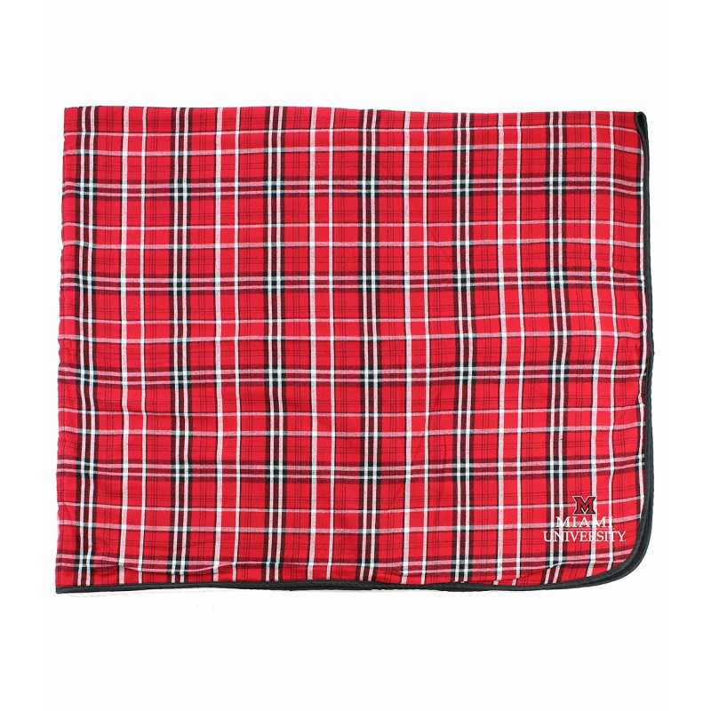 Miami University Red & Black Flannel Blanket