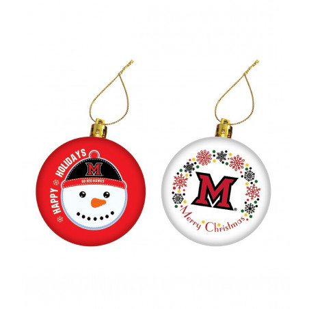 Miami University Two-Pack Holiday Ornaments