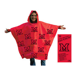 Red Block "M" Rain Poncho