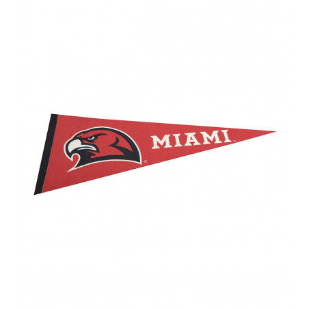 Red Miami University Hawk's Head Pennant