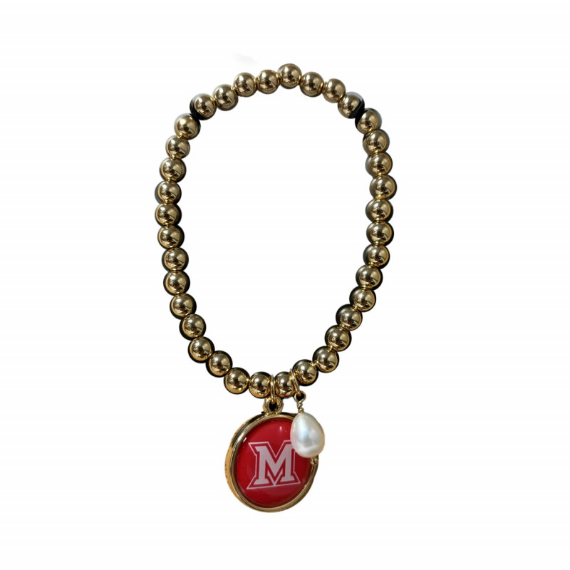 Miami Gold Beaded M Bracelet
