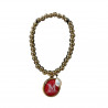 Miami Gold Beaded M Bracelet