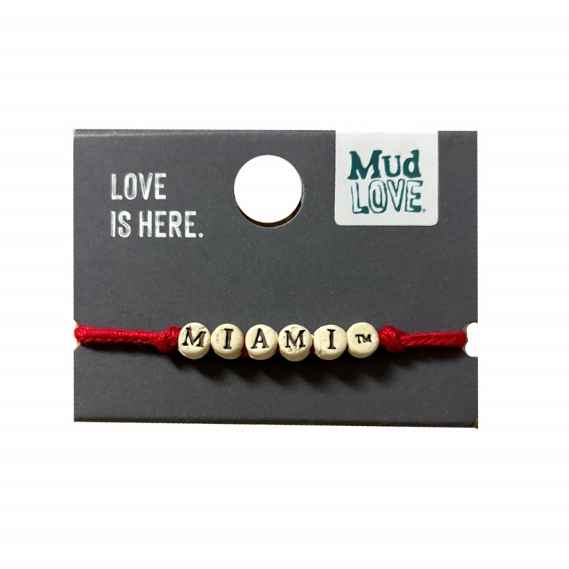 Mud Love Miami Beaded Bearcats Bracelet, Red