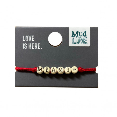 Mud Love Miami Beaded Bearcats Bracelet, Red