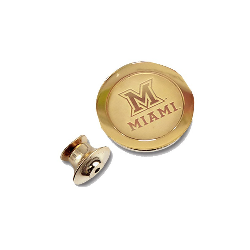 Miami University Block "M" over Miami Gold Lapel Pin 1