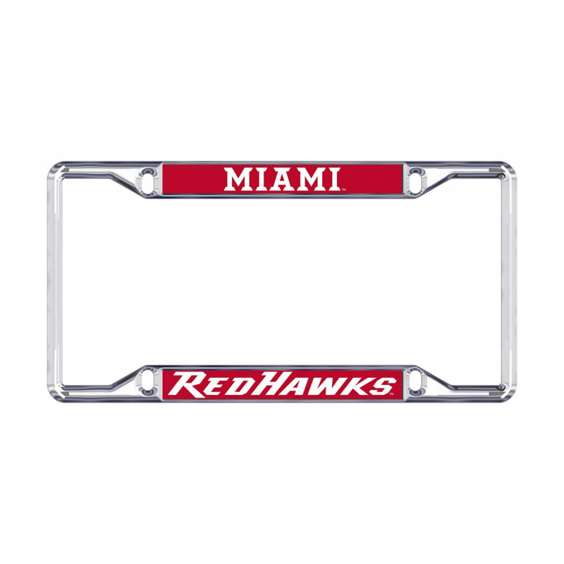 Jardine Miami RedHawks License Plate Frame, Chrome