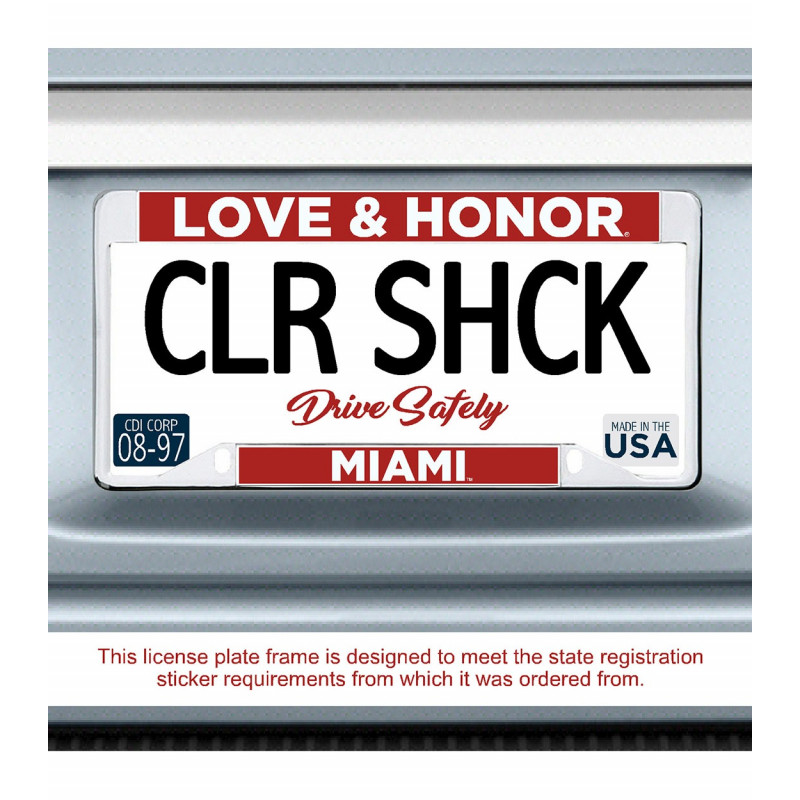 Miami Love & Honor License Plate Frame