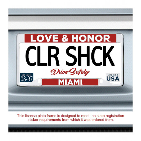 Miami Love & Honor License Plate Frame