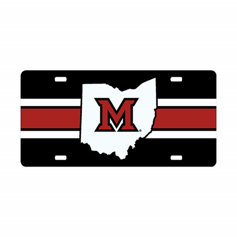 Miami University M Logo State License Plate, Steel