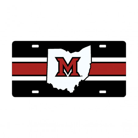 Miami University M Logo State License Plate, Steel