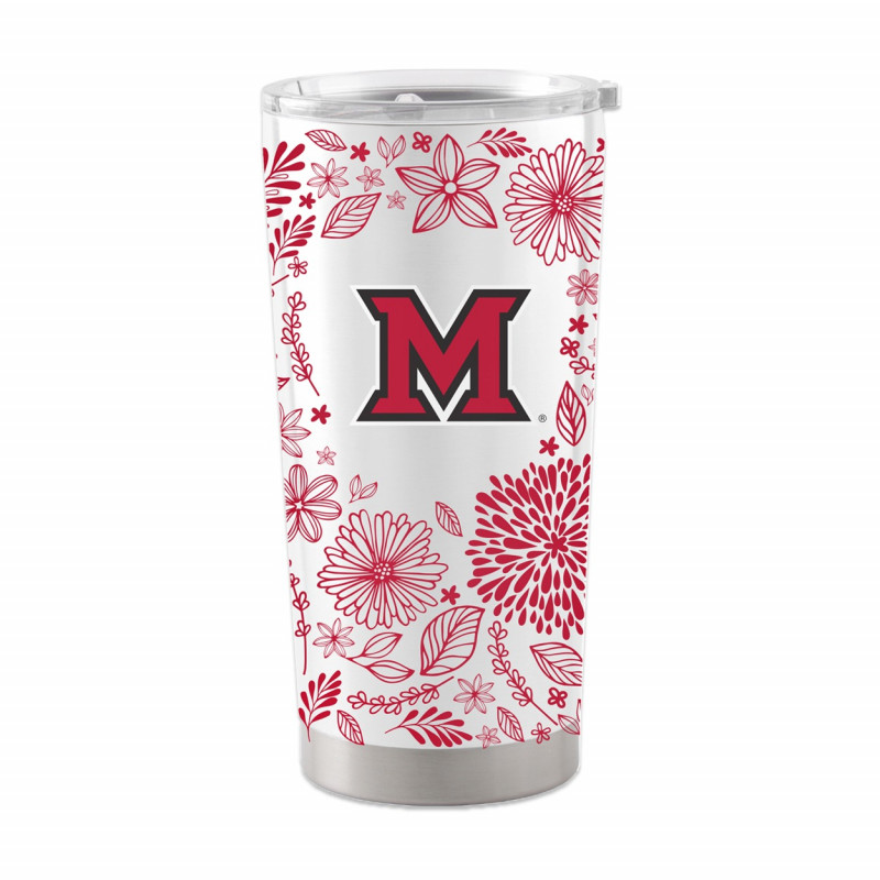 Miami University Botanical Design 20oz Steel Tumbler