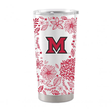 Miami University Botanical Design 20oz Steel Tumbler